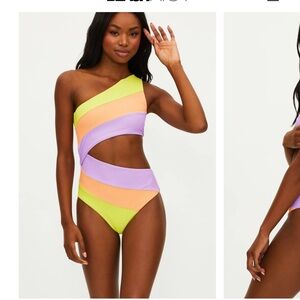 Beach Riot Joyce color block cutout one piece medium